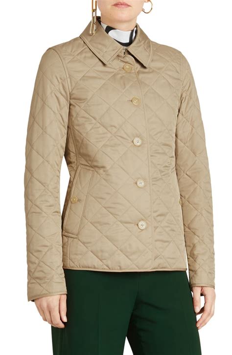 burberry double breasted quilted jacket|Burberry frankby diamond quilted jacket.